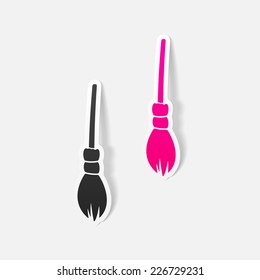 realistic design element: witch broom