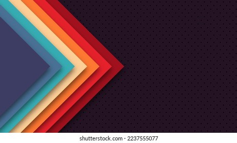 Realistic design in futuristic retro style. Abstract geometric 1970's 1980's 1960's colorful background with retro colors. Vector illustration.