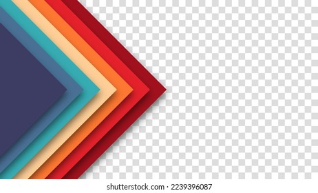 Realistic design in futuristic retro style. Abstract geometric 1970's 1980's 1960's colorful background with retro colors. Transparent vector illustration.