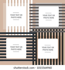 Realistic design photo frames. Decorative template for baby, family or memories. Scrapbook concept, vector illustration.