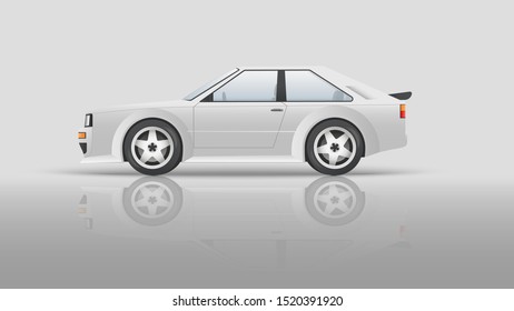 Realistic Design sport car. Template vector isolated car on white background, isolated, side view. Vector illustration.