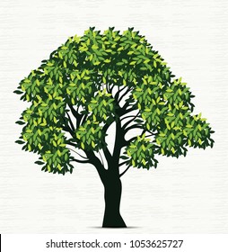 Realistic design of tree illustration