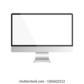 Realistic design of TV screen isolated on white background. Empty frame. Template or mock up of lcd plasma. Vector illustration.