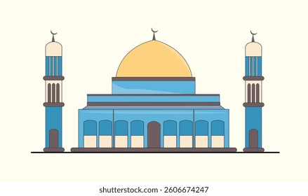 Realistic designed Mosque vector illustration for use.