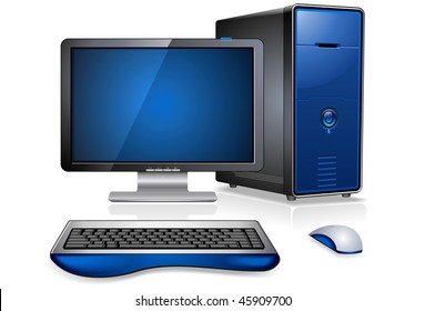 Realistic Desktop Computer Stock Vector (Royalty Free) 45909703 ...