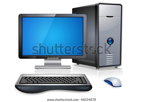 Realistic Desktop Computer Stock Vector (Royalty Free) 46034878