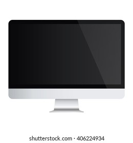 Realistic Desktop Computer on Isolated White Background