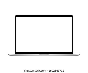 Realistic desktop computer template. Modern gadget with blank screen isolated on white background. Device layout. Vector illustration.