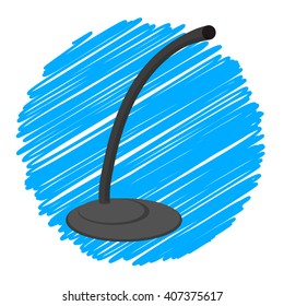 Realistic Desktop Microphone on blue bright background