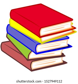 Realistic Detail 3d FUL COLOR Book Cover Template Blank Mockup Arranged on a WHITE Background. Vector illustration