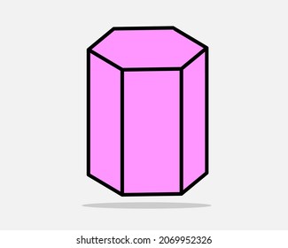 Formas de color 3d básicas realistas y detalladas, conjunto aislado en el fondo blanco, incluyendo prisma hexagonal, ilustración vectorial.
