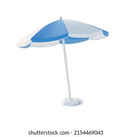 Realistic Detailed 3d Beach Umbrella Isolated on a White Background Symbol of Summer Vacation Travel. Vector illustration of Parasol