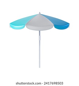 Realistic Detailed 3d Beach Umbrella Summertime Symbol Isolated on a White Background. Vector illustration of Parasol