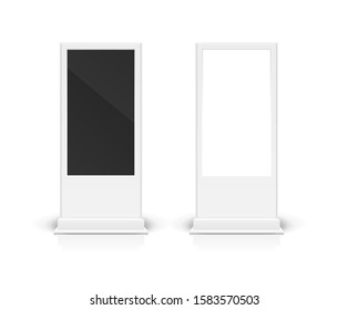 Realistic Detailed 3d Blank Digital Signage Empty Template Mockup Set for Marketing, Promotion and Advertisement. Vector illustration