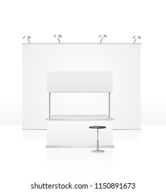 Realistic Detailed 3d Blank Empty Template Stand Set for Marketing and Presentation Business Concept. Vector illustration of Construction Elements