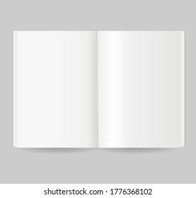 Realistic Detailed 3d Blank Magazine Empty Template Mockup Open View on a Gray. Vector illustration