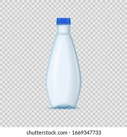 Realistic Detailed 3d Blank Plastic Bottle Empty Template Mockup on a Transparent Background for Water. Vector illustration