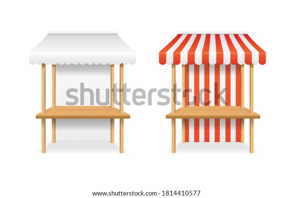 Realistic Detailed 3d Blank Striped Market Stock Vector (Royalty Free ...