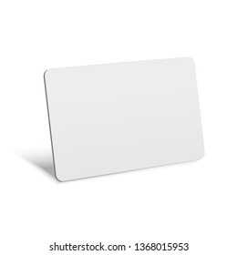 Realistic Detailed 3d Blank White Mockup Plastic Credit Card Empty Template. Vector illustration of Mock Up Personal Finance Object