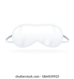 Realistic Detailed 3d Blank White Sleep Mask Empty Template Mockup. Vector illustration of Blindfold for Rest