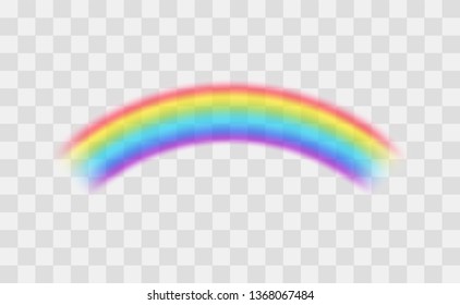 Realistic Detailed 3d Calm Rainbow on a Transparent Background Symbol of Fantasy. Vector illustration