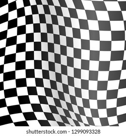 Realistic Detailed 3d Checkered Racing Wavy Flag Card Background for Competition Motocross and Rally Sport. Vector illustration