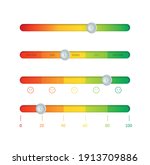 Realistic Detailed 3d Color Horizontal Level Indicator Set. Vector illustration of Rating Emotion Gauge Sign