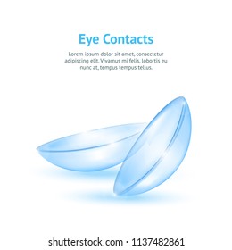 Realistic Detailed 3d Contact Lenses Concept Card Medical Lens Product for Eyesght Concept for Ad or Marketing. Vector illustration