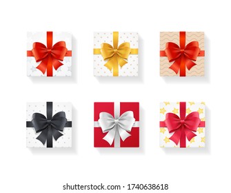 Realista Detallado 3d Cajas Cerradas Diferentes Conjunto Aislado en Fondo Blanco. Ilustración vectorial de la caja