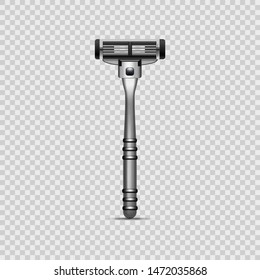 Realistic Detailed 3d Disposable Male Shaving Razor Mockup Elements of Barbershop. Vector illustration of Personal Accessory for Men