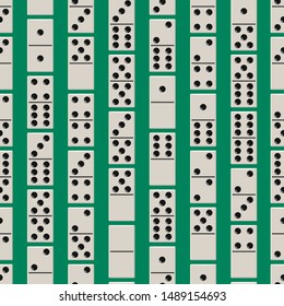 Realistic Detailed 3d Domino Bones Full Seamless Pattern Background Symbol of Toy and Gambling. Vector illustration of Strategy Activity Game