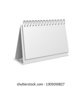 Realistic Detailed 3d Empty Mockup Template Paper Calendar Blank . Vector illustration of Mock Up for Business Office