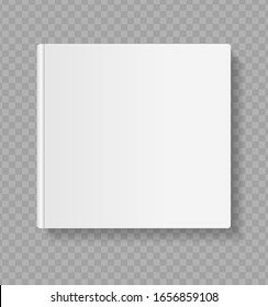 Álbum 3d detallado realista de plantillas de libros en blanco vacías en blanco en un fondo transparente. Ilustración del vector