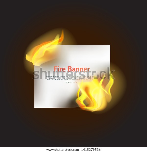 Realistic Detailed 3d Fire Layout Banner Stock Vector (Royalty Free ...