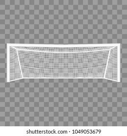 Realistic Detailed 3d Football Goal on a Transparent Background Equipment for Soccer or Football Sport Game. Vector illustration