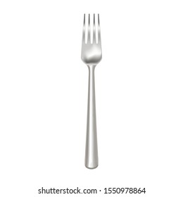 Realistic Detailed 3d Fork on a White. Vector illustration