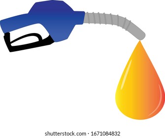 Realistic Detailed 3d Fuel Nozzle with Drop Symbol of Petrol or Gasoline Station. Vector illustration of Filling