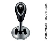 Realistic Detailed 3d Gearshift Lever Isolated on a White Background Mechanic Car Transmission. Vector illustration of Gear Stick