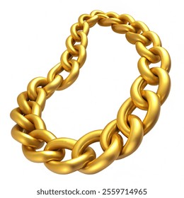 Realistic Detailed 3d Gold Chain Set. vector illustration and white background.