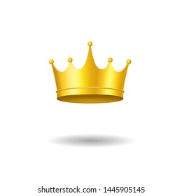 Realistic Detailed 3d Golden Crown Royal Jewelry Symbol of Imperial Luxury and Success. Vector illustration