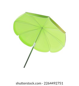 Realistic Detailed 3d Green Beach Umbrella Open View Isolated on a White Background. Vector illustration of Parasol