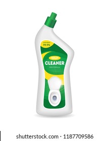 Realistic Detailed 3d Green Closed Bottle with Toilet Cleaner Hygiene Concept for Household. Vector illustration