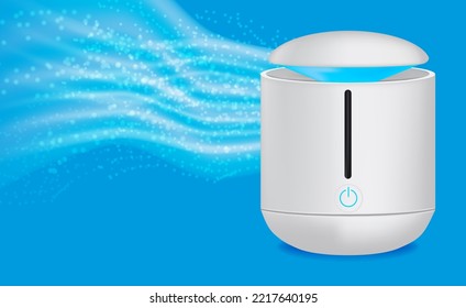 Aparato 3d detallado realista de paquetería 3d Home Air Purifier House para la prevención de alergias en las salas de estar. Ilustración del vector