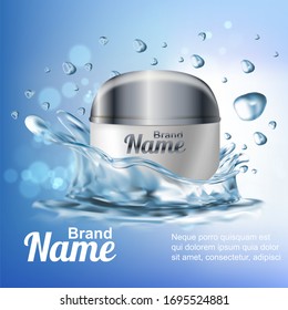 Realistic Detailed 3d Hydration Cosmetic Cream Ads Flyer Concept Banner. Vector illustration of Beauty Product for Moisturizer Skin