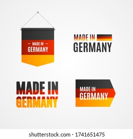 Realistic Detailed 3d Made in Germany Sign Label Set Symbol of Quality. Vector illustration of Germany Labels