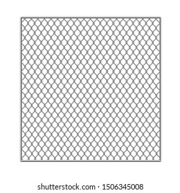 Realistic Detailed 3d Metal Fence Wire Mesh Seamless Pattern Background On A White. Vector Illustration