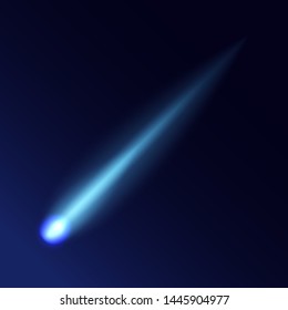 Realistic Detailed 3d Meteorites Comet Light Effect on a Background Symbol of Decoration Element. Vector illustration