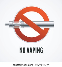 Realistic Detailed 3d No Vaping Concept. Vector