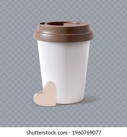 Realistic Detailed 3d Paper Coffee Cup. Vector