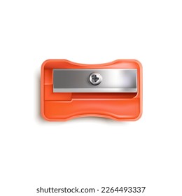 Realistic Detailed 3d Pencil Sharpener Tool of School or Office Isolated on a White Background. Vector illustration